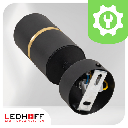 Kinkiet sufitowy pojedynczy SPOT GU10 czarny złoty