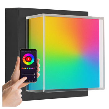 Lampa elewacyjna LED zewnętrzna Kinkiet ścienny kwadrat SMART RGB 10W