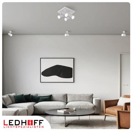 Lampa sufitowa Kinkiet poczwórny kwadrat GU10 biały LINEA