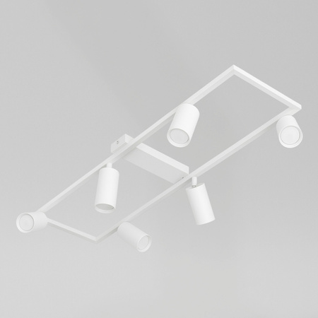 Kinkiet sufitowy Lampa 6x GU10 SPOT biały duży prostokąt QUADRO