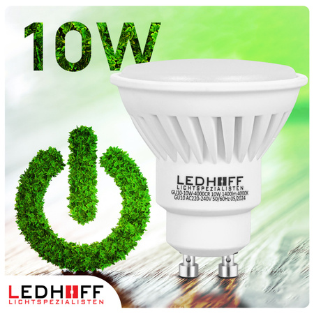 Żarówka LED GU10 10W 1400lm bardzo jasna Naturalna biała