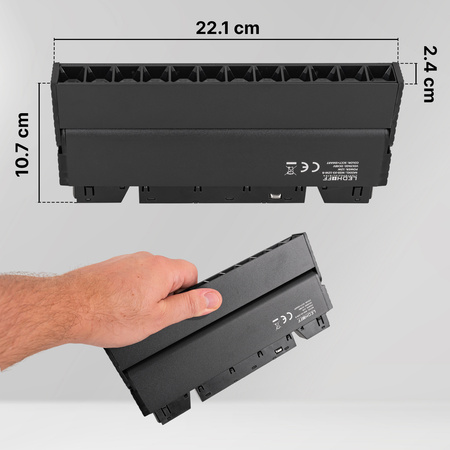 ZESTAW M20 LED 3x Ruchoma lampa punktowa 12W + 2x lampa liniowa 12W 3 BARWY ŚWIATŁA + 2x szyna magnetyczna 1m + łącznik