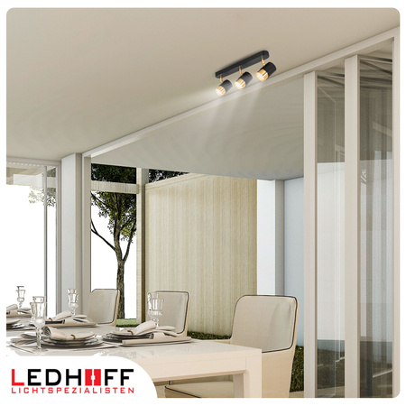 Kinkiet sufitowy potrójny SPOT GU10 czarny złoty