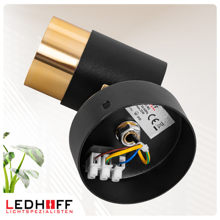 Kinkiet sufitowy pojedynczy SPOT GU10 czarny złoty