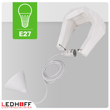 Lampa wisząca biała papierowa E27 do pokoju dziecka salonu DUŻA