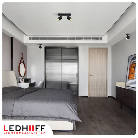 Lampa sufitowa Kinkiet podwójny GU10 czarny LINEA