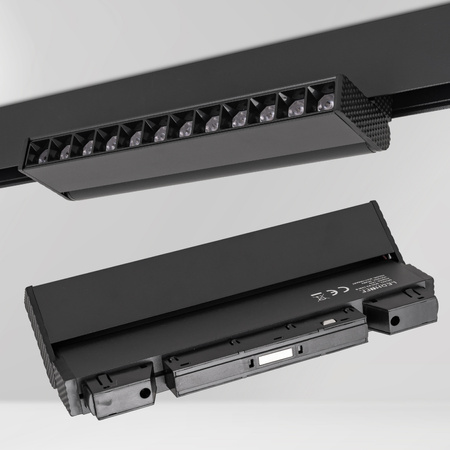 ZESTAW M20 LED 3x Ruchoma lampa punktowa 12W + 2x lampa liniowa 12W 3 BARWY ŚWIATŁA + 2x szyna magnetyczna 1m + łącznik