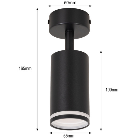 Kinkiet sufitowy pojedynczy Spot GU10 czarny