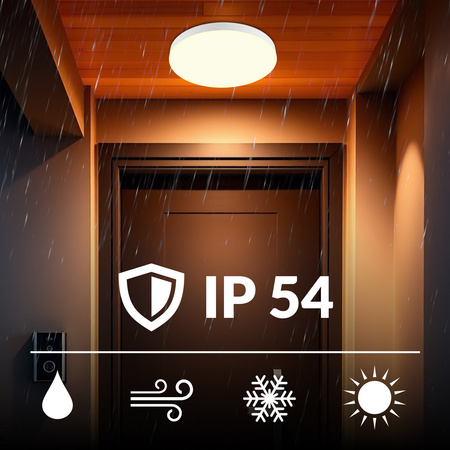Plafon sufitowy LED okrągły biały Lampa sufitowa 3 barwy światła 30cm IP54
