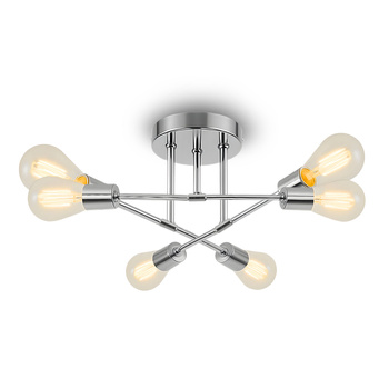 Lampa sufitowa czarno-złota metalowa E27 ozdobna 6-punktowa loft Trinity