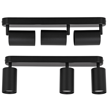 Kinkiet sufitowy potrójny Spot GU10 czarny