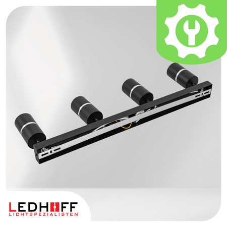 Kinkiet sufitowy Lampa poczwórna SPOT GU10 czarna srebrna