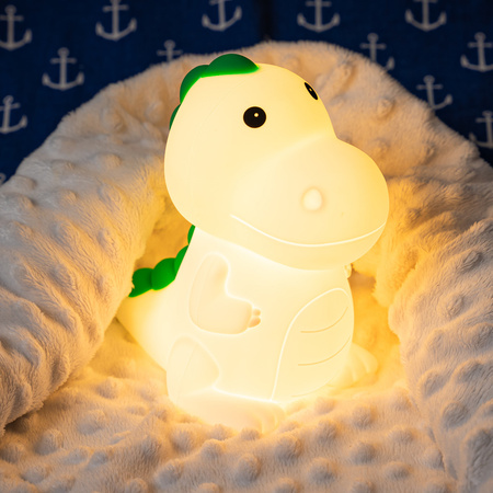 Lampka nocna LED dla dzieci DINOZAUR wielokolorowe światło RGB