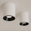 Oprawa sufitowa natynkowa Tuba GU10 okrągła biało-czarna