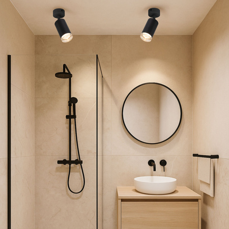 Kinkiet sufitowy pojedynczy SPOT GU10 czarny wodoodporny