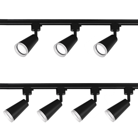 Oświetlenie szynowe czarne 4x lampa GU10 + szyna 1m
