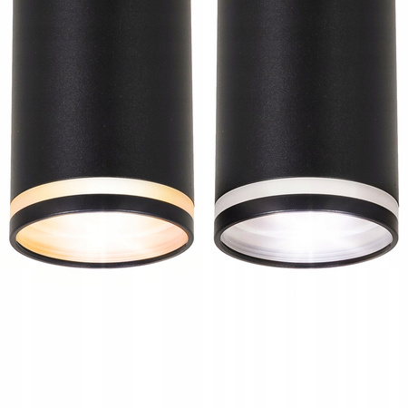 Oświetlenie szynowe wiszące czarne 4x lampa GU10 + 2x szyna 1m