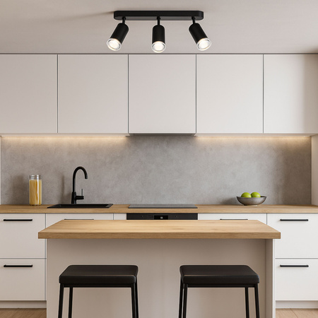 Kinkiet sufitowy potrójny SPOT 3xGU10 czarny wodoodporny