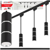 Oświetlenie szynowe czarny srebrny 3x lampa wisząca 100cm GU10 szyna 1m