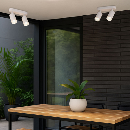 Kinkiet sufitowy podwójny SPOT 2xGU10 biały wodoodporny