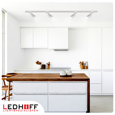 Oświetlenie szynowe biały srebrny 4x lampa GU10 szyna 1m