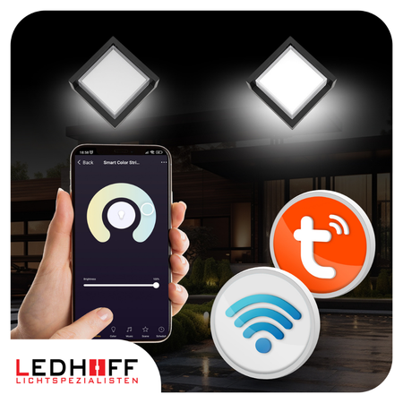 Lampa elewacyjna LED zewnętrzna Kinkiet ścienny kwadrat SMART RGB 10W