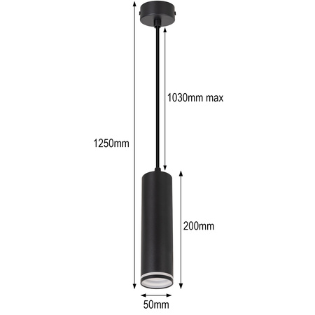 Lampa wisząca Tuba sufitowa oprawa LED GU10 czarna