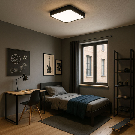 Plafon sufitowy LED czarny 40x40cm