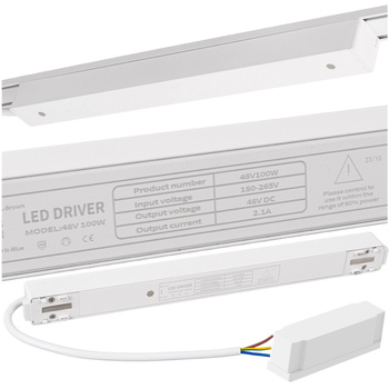 Zasilacz do szynoprzewodu magnetycznego 100W na szynę magnetyczną BIAŁY