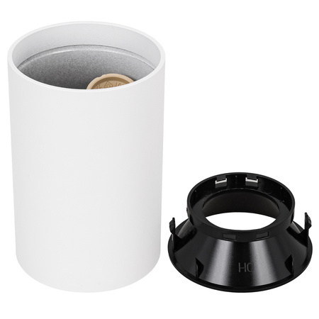 Oprawa sufitowa natynkowa Tuba GU10 okrągła biało-czarna