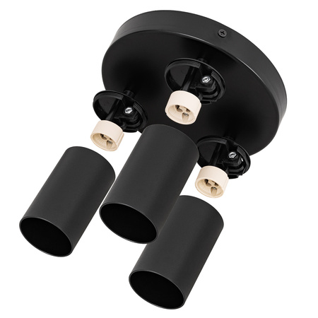 Kinkiet sufitowy okrągły potrójny Spot GU10 czarny