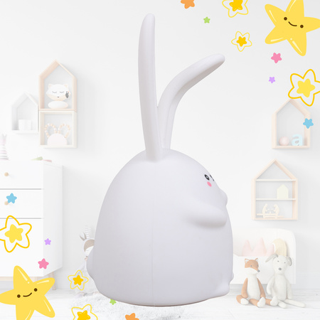 Lampka nocna LED dla dzieci KRÓLIK wielokolorowe światło RGB miękki silikon