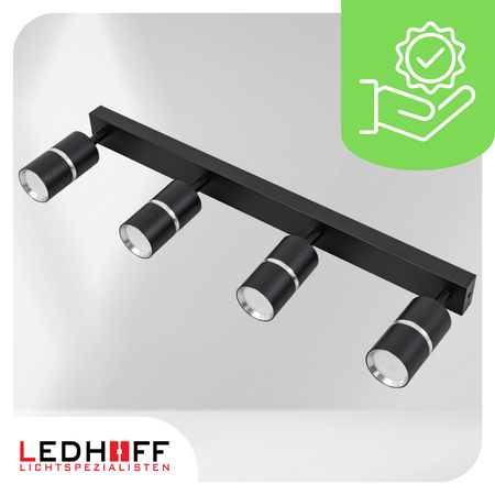 Kinkiet sufitowy Lampa poczwórna SPOT GU10 czarna srebrna