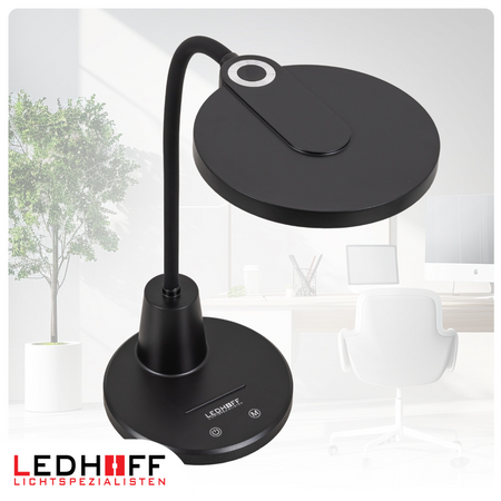 Lampka biurkowa LED czarna 10W 3 barwy światła