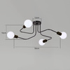 Lampa sufitowa czarna metalowa E27 ozdobna 4-punktowa loft Fiora