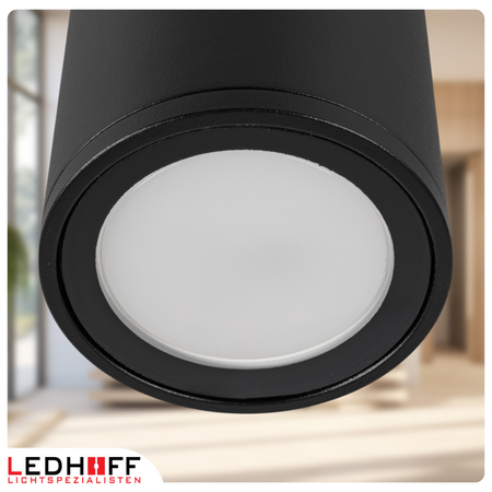 Oprawa sufitowa natynkowa tuba GU10 okrągła czarna IP44