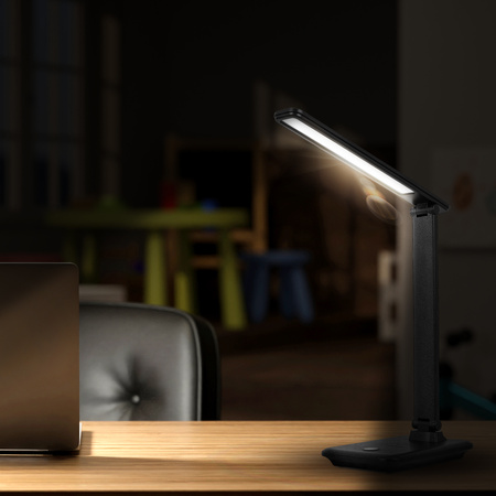 Lampka biurkowa LED czarna 9W + ładowarka indukcyjna