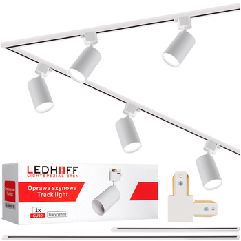 Oświetlenie szynowe białe reflektor GU10 x5 szyna 3m