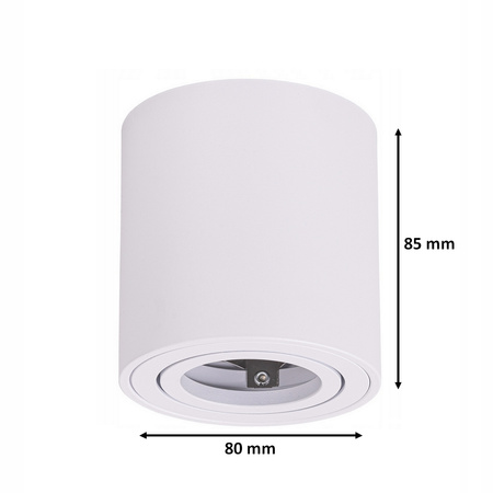 OPRAWA NATYNKOWA SUFITOWA GU10 LED ruchoma 80x85mm SPOT Biała Halogenowa