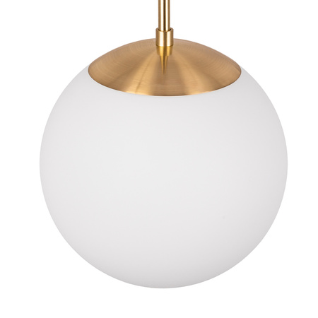 Lampa wisząca ze szkła opalowego Kula biała złota E27