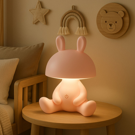 Lampka nocna LED dla dzieci KRÓLIK ciepłe światło Bezprzewodowa