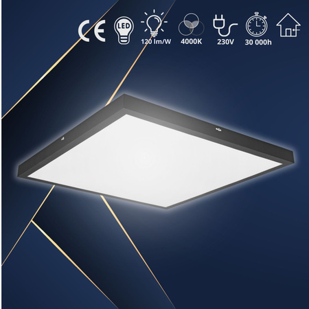 Panel natynkowy LED 60x60cm 40W 4800lm CZARNY