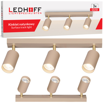 Lampa sufitowa Kinkiet potrójny GU10 beżowy kaszmirowy LUMIO