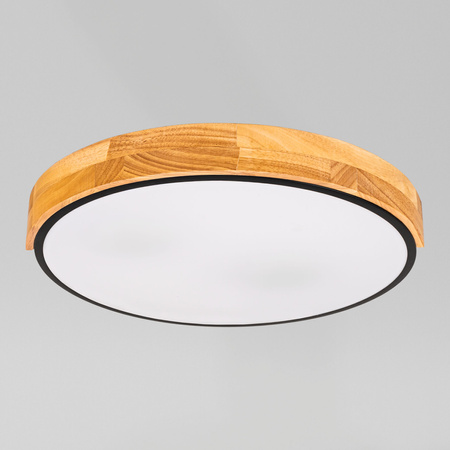 Plafon sufitowy LED czarny metal + DREWNO 40cm WOODLINE