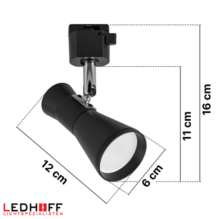 Oświetlenie szynowe czarne reflektor GU10 x3 szyna 1m