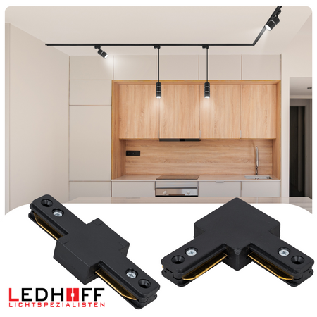 Oświetlenie szynowe czarny srebrny 5x lampa wisząca 100cm GU10 szyna 3m