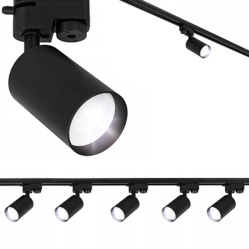 Oświetlenie szynowe czarne 5x GU10 szyna 2m