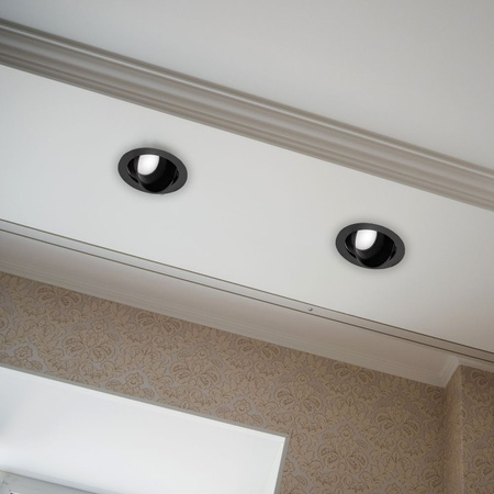 3x Oprawa halogenowa sufitowa podtynkowa GU10 czarna RUCHOMA