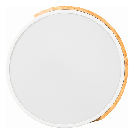 Plafon sufitowy LED biały metal + DREWNO 30cm WOODLINE
