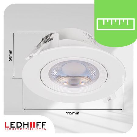 3x Oprawa sufitowa podtynkowa LED biała RUCHOMA 3000K-6000K 12W